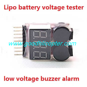 Wltoys JJRC V686 V686G V686K V686J V686L V686M DV686 DV686G quadcopter parts Lipo battery voltage tester low voltage buzzer alarm (1-8s) - Click Image to Close